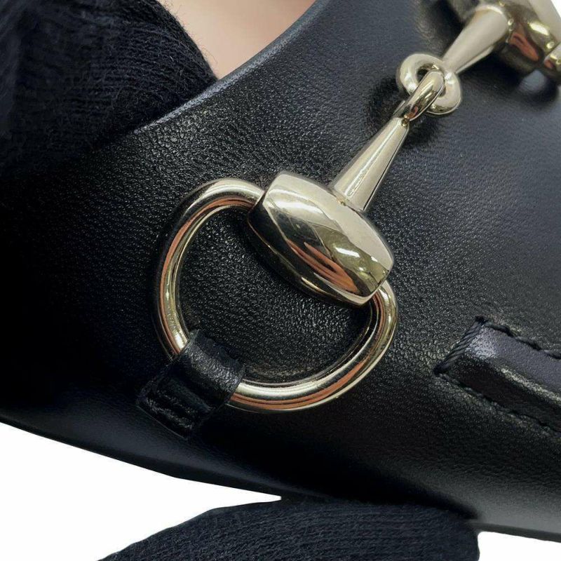 グッチ パンプス ホースビット付き フラットバレエシューズ レディースサイズ39 787776 GUCCI 靴 黒