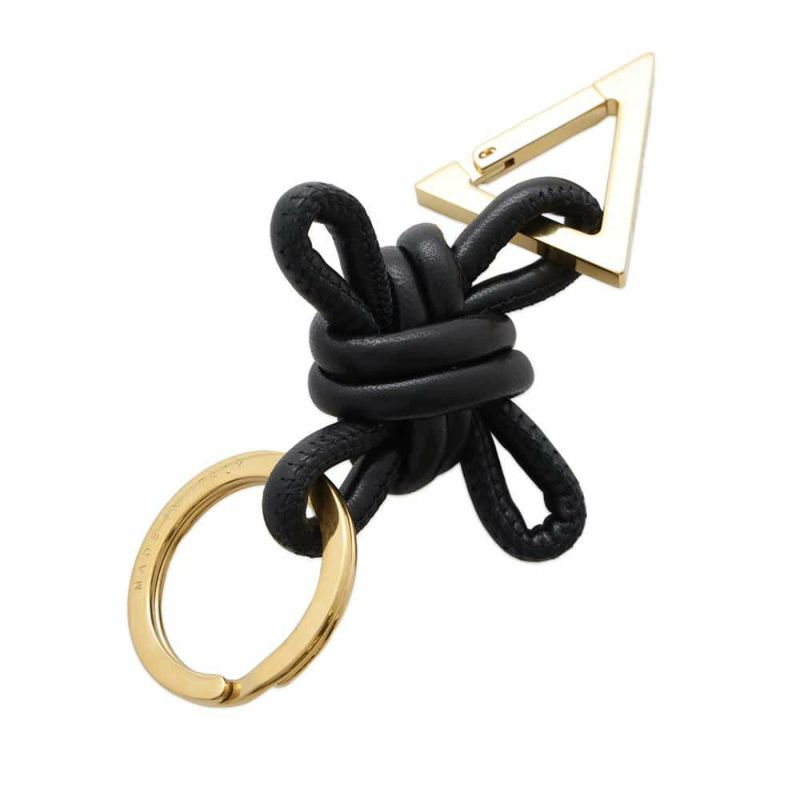 ボッテガヴェネタ  キーリング トライアングル ラムスキン 619100 BOTTEGA VENETA キーホルダー 黒