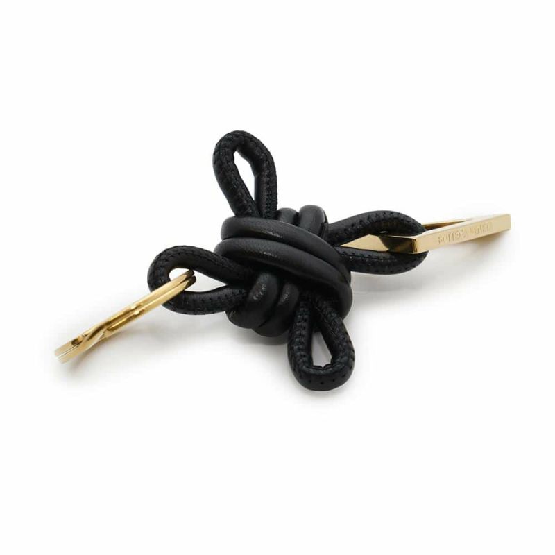 ボッテガヴェネタ  キーリング トライアングル ラムスキン 619100 BOTTEGA VENETA キーホルダー 黒