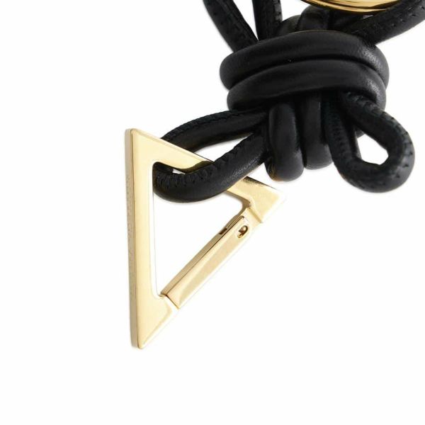 ボッテガヴェネタ  キーリング トライアングル ラムスキン 619100 BOTTEGA VENETA キーホルダー 黒