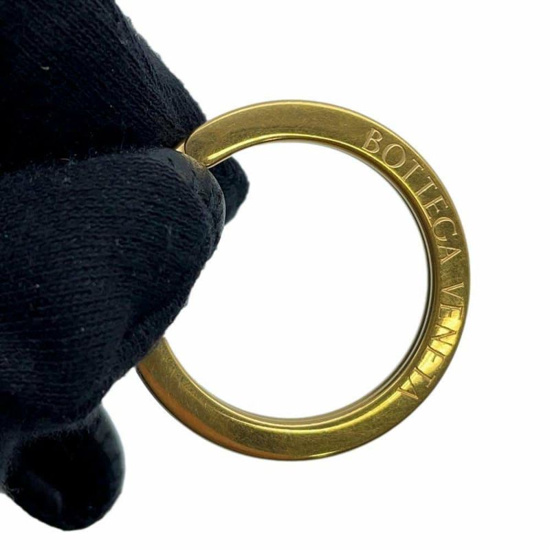 ボッテガヴェネタ  キーリング トライアングル ラムスキン 619100 BOTTEGA VENETA キーホルダー 黒