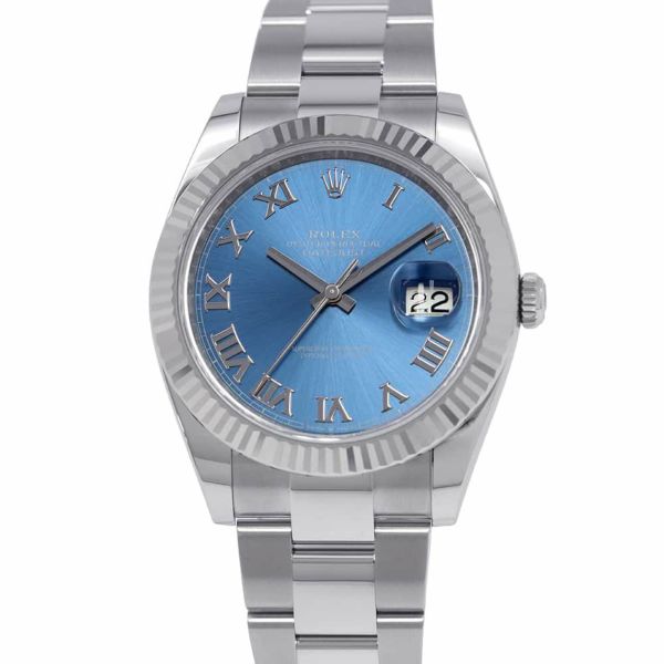 ロレックス デイトジャスト41 SS/K18WG 126334 ROLEX 腕時計 アズーロ ブルー文字盤 ローマン
