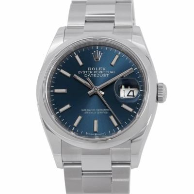 ロレックス デイトジャスト36 126200 ROLEX 腕時計 ブライトブルー文字盤 安心保証