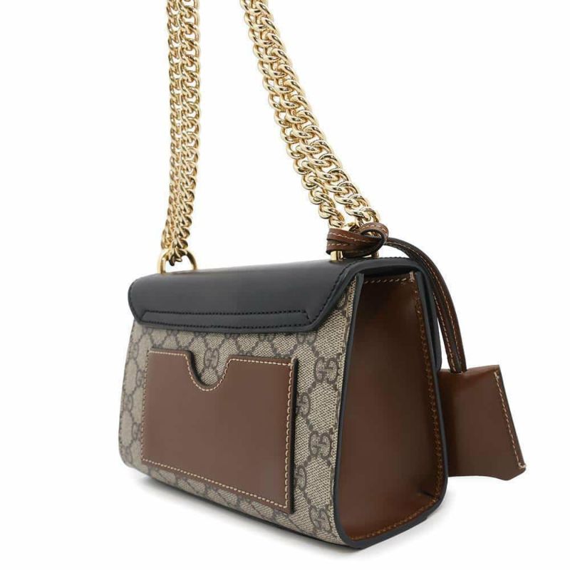 グッチ チェーンショルダーバッグ GGスプリーム パドロック スモール 409487 GUCCI 黒