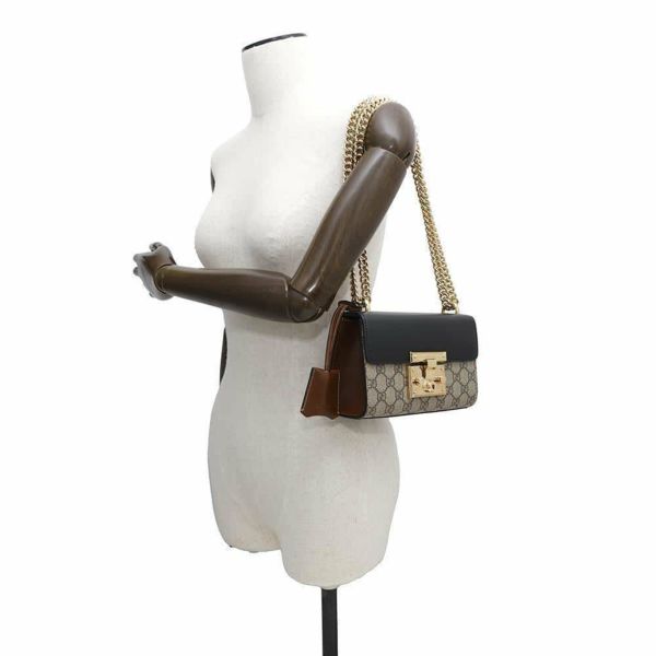 グッチ チェーンショルダーバッグ GGスプリーム パドロック スモール 409487 GUCCI 黒