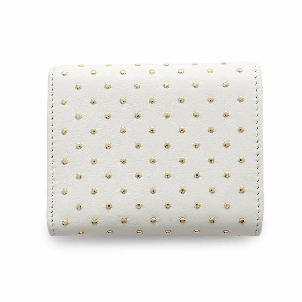 プラダ 三つ折り財布 ミニスタッズ レザー 1MH043 PRADA 財布 白