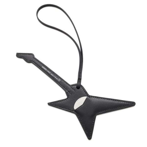 エルメス ロックチャーム ブラック/シルバー金具 タデラクト/スイフト/アリゲーターシャイン B刻印 ソーブラック 黒