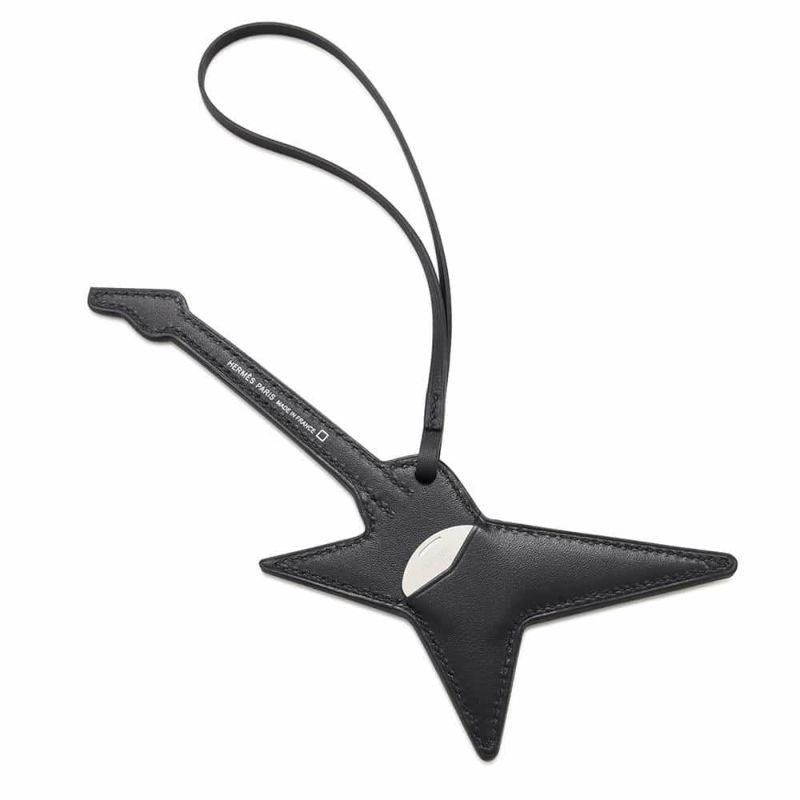 エルメス ロックチャーム ブラック/シルバー金具 タデラクト/スイフト/アリゲーターシャイン B刻印 ソーブラック 黒