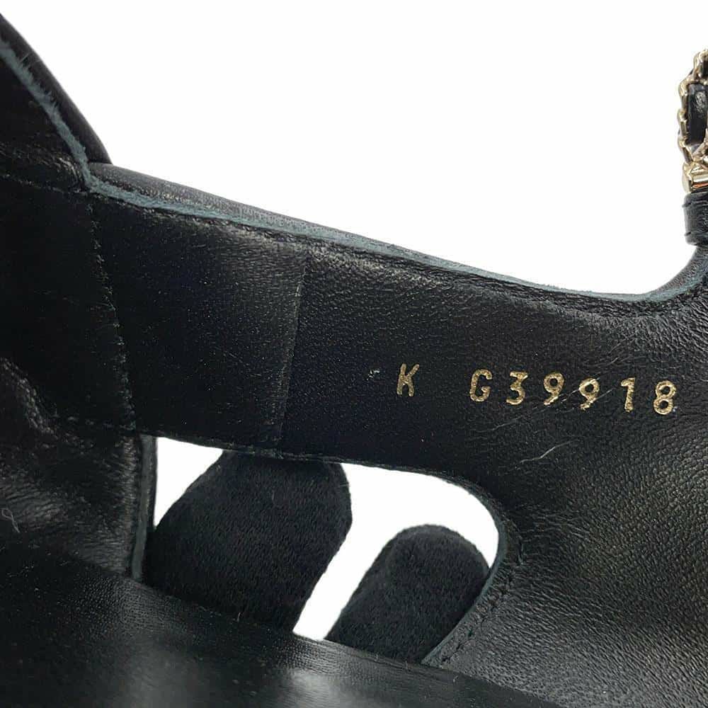 シャネル サンダル ココマーク マトラッセ ウェッジソール ラムスキン レディースサイズ38C G39918 CHANEL 靴 黒