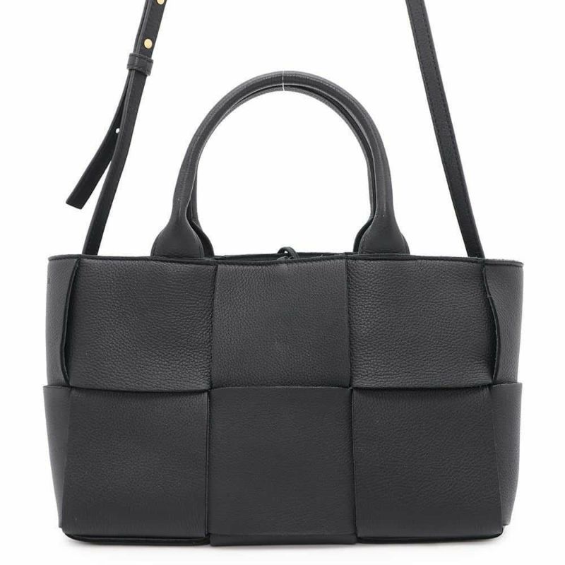 ボッテガヴェネタ トートバッグ アルコ ミニ イントレチャート カセット レザー 709337 BOTTEGA VENETA 2way 黒