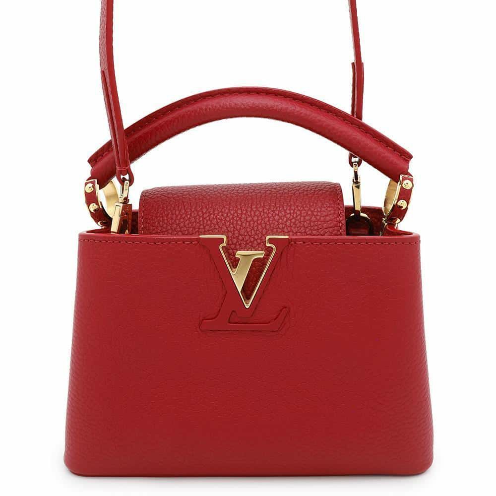ルイヴィトン ハンドバッグ トリヨンレザー カプシーヌMINI M56845 2way レッド
