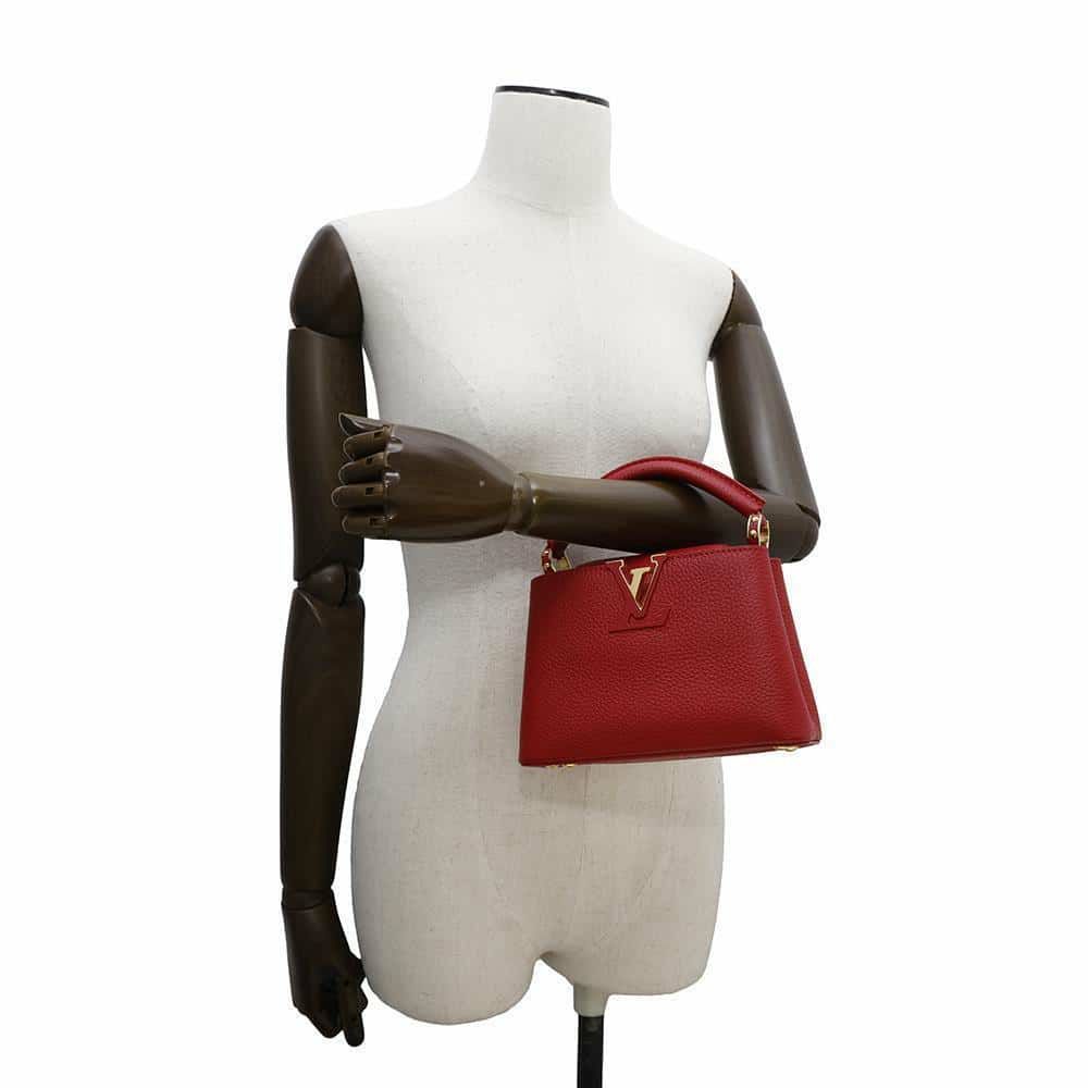 ルイヴィトン ハンドバッグ トリヨンレザー カプシーヌMINI M56845 2way レッド