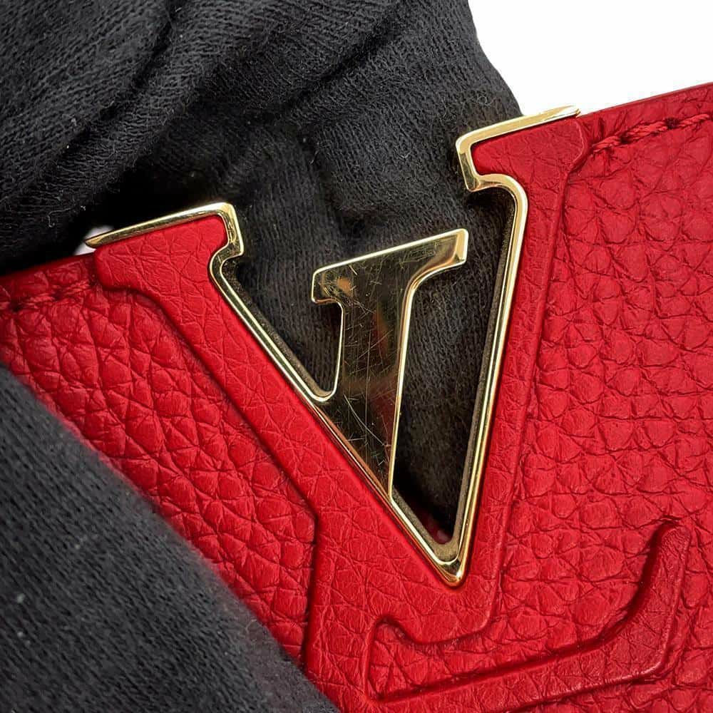 ルイヴィトン ハンドバッグ トリヨンレザー カプシーヌMINI M56845 2way レッド