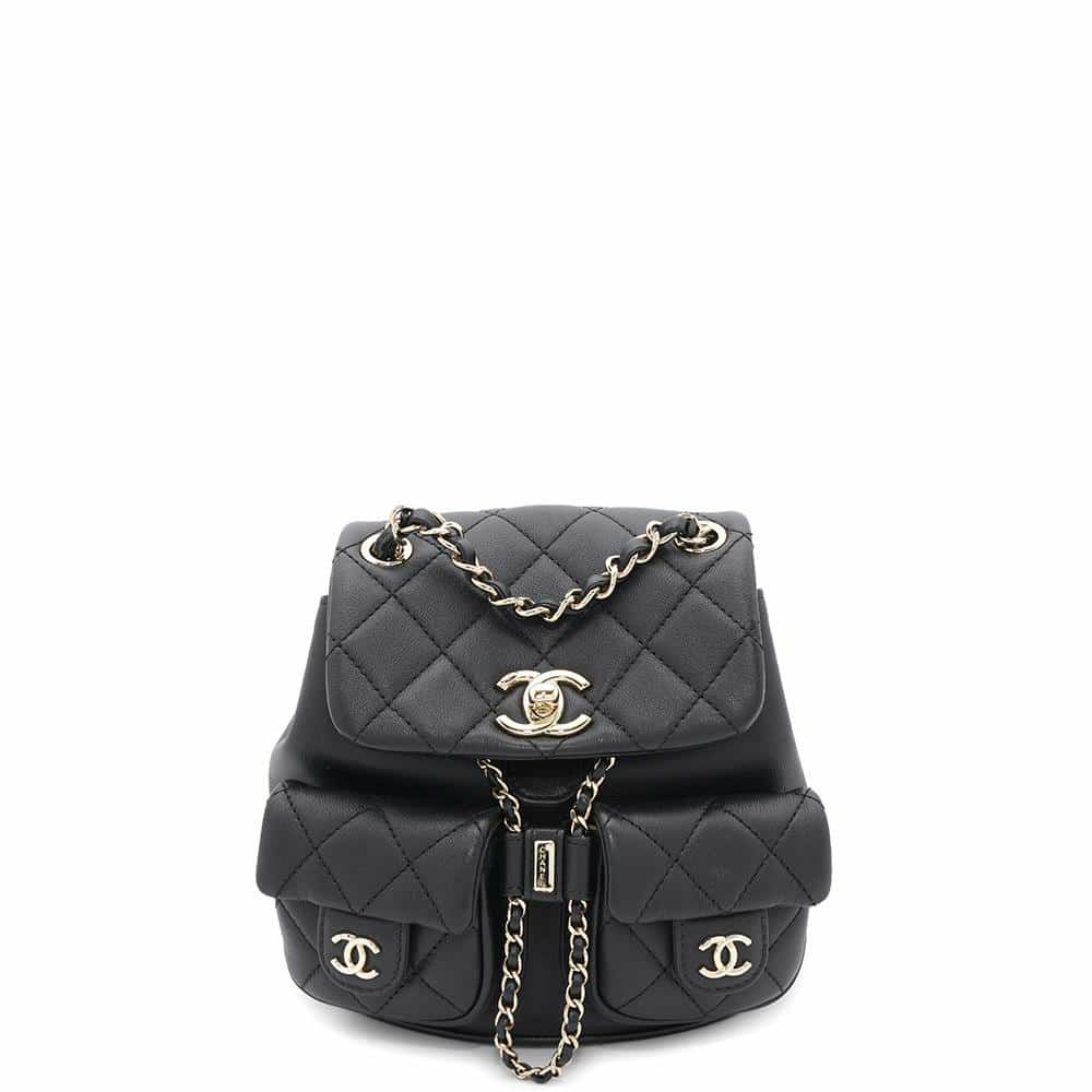 シャネル リュック マトラッセ ココマーク スモール ラムスキン AS3787 CHANEL バックパック 黒