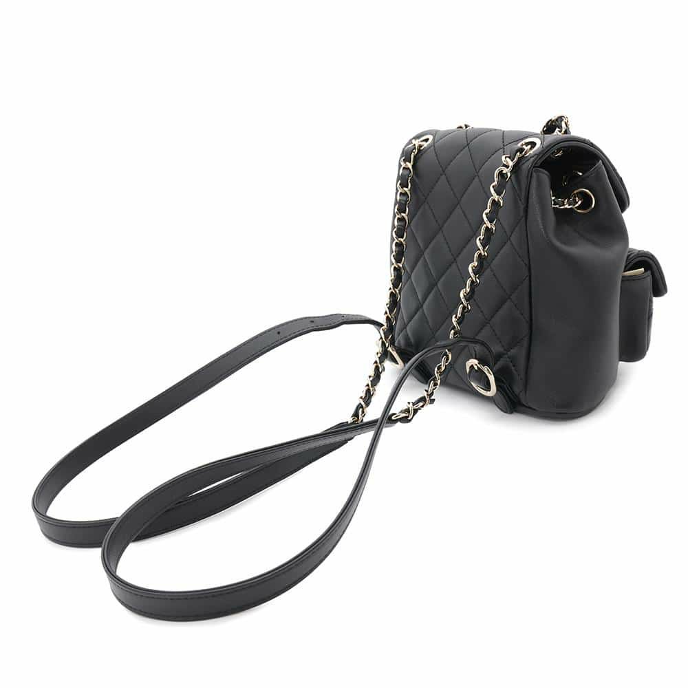 シャネル リュック マトラッセ ココマーク スモール ラムスキン AS3787 CHANEL バックパック 黒