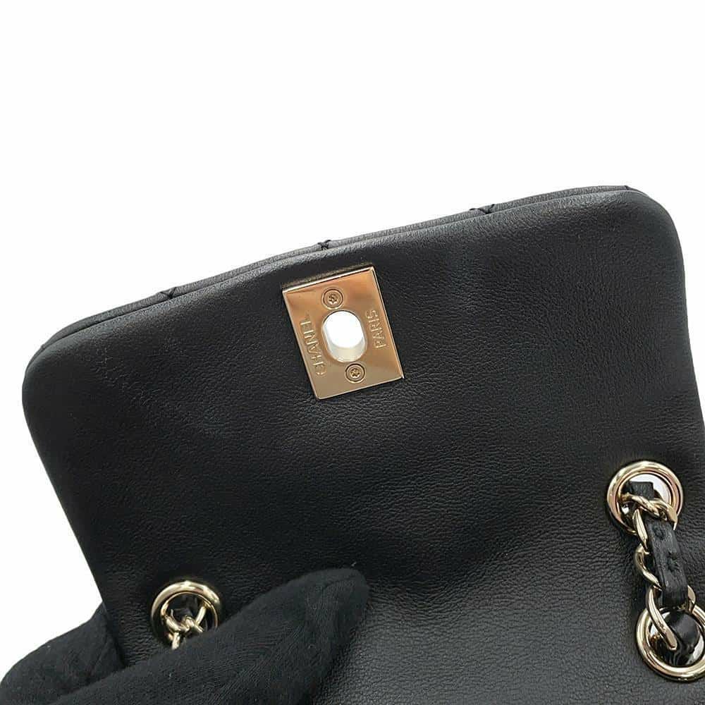 シャネル リュック マトラッセ ココマーク スモール ラムスキン AS3787 CHANEL バックパック 黒