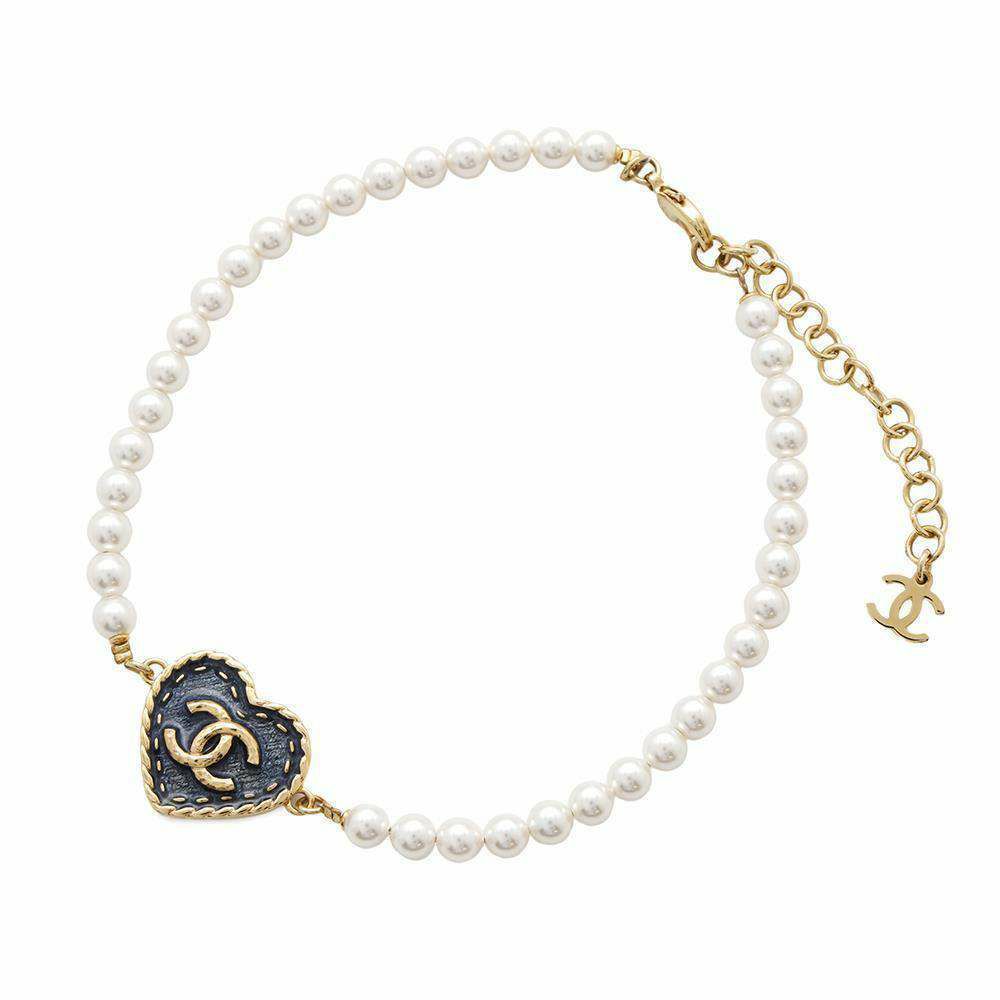 シャネル チョーカー ココマーク ハートモチーフ フェイクパール I24P ABC711 CHANEL アクセサリー ネックレス