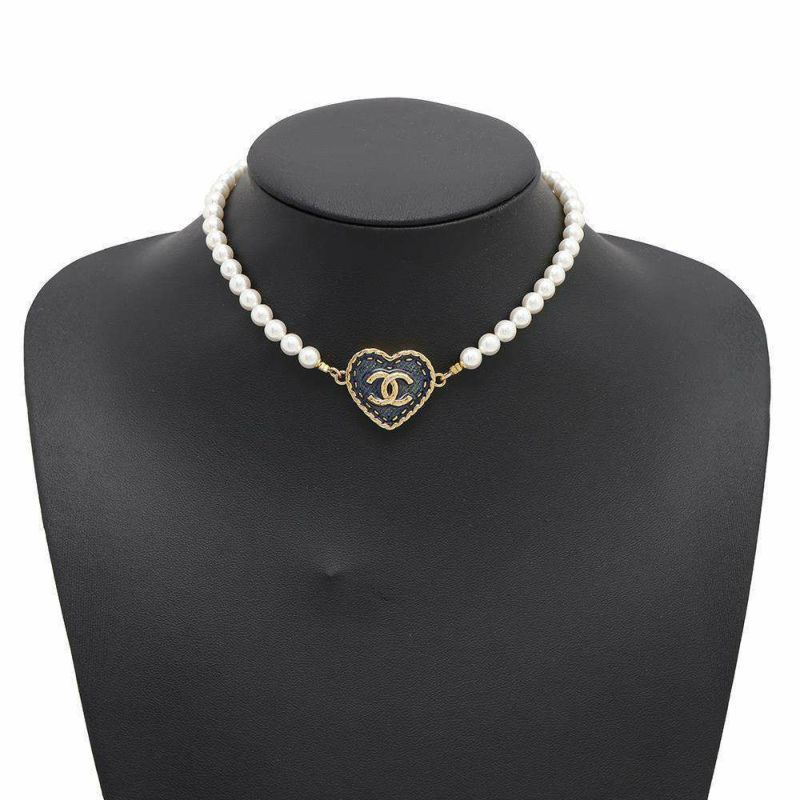 シャネル チョーカー ココマーク ハートモチーフ フェイクパール I24P ABC711 CHANEL アクセサリー ネックレス