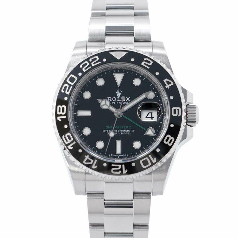 ロレックス GMTマスター2 デイト ランダムシリアル ルーレット 116710LN ROLEX 腕時計 黒文字盤