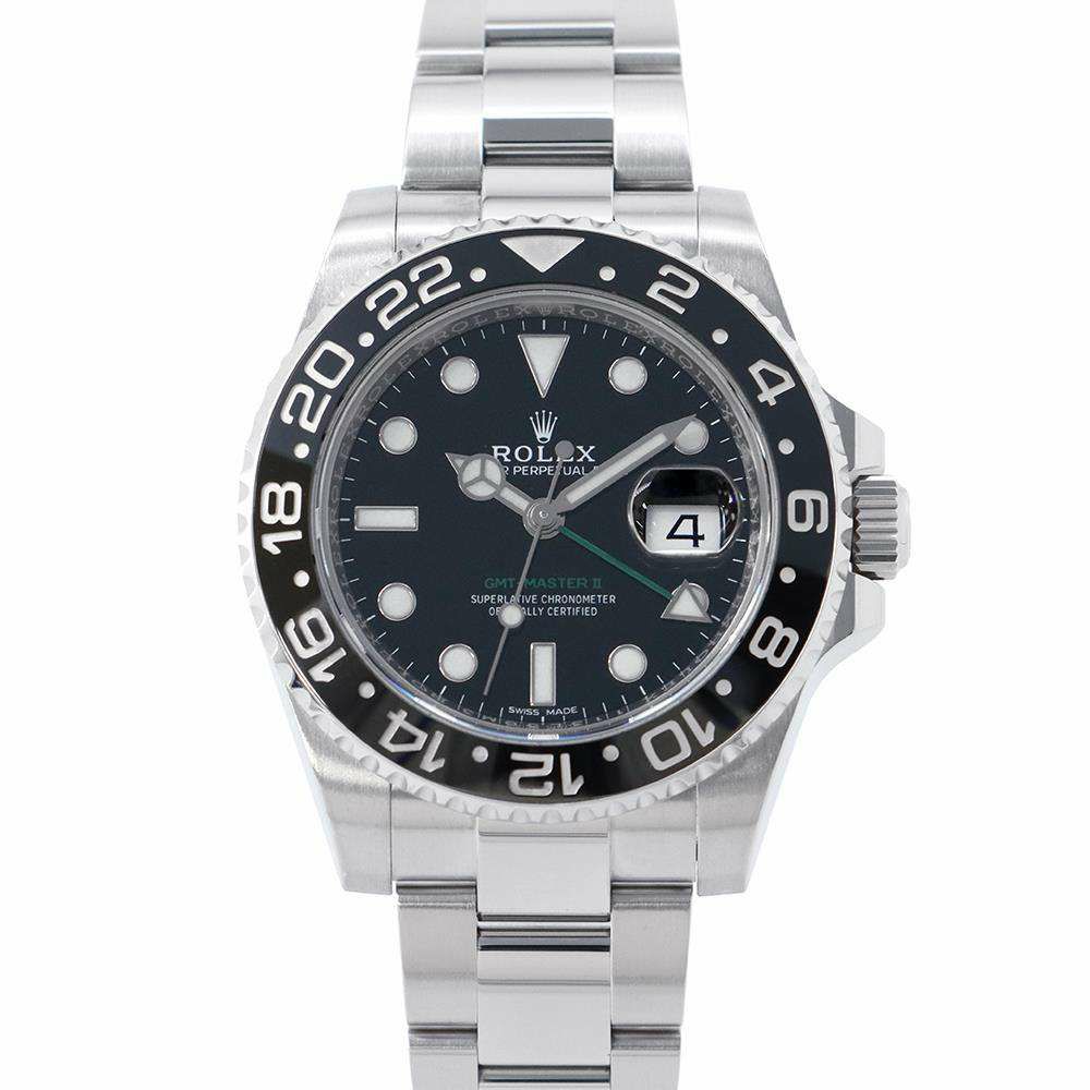 ロレックス GMTマスター2 デイト ランダムシリアル ルーレット 116710LN ROLEX 腕時計 黒文字盤