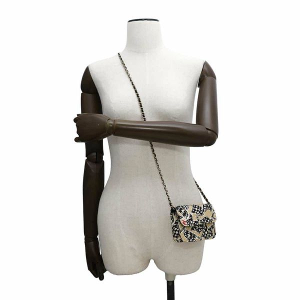 シャネル ノベルティ マトラッセ ココマーク イヤーエンドギフト チェッカーフラッグ プリント キャンバス ミニバッグ 非売品