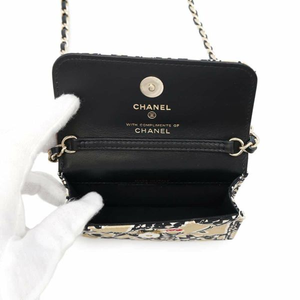 シャネル ノベルティ マトラッセ ココマーク イヤーエンドギフト チェッカーフラッグ プリント キャンバス ミニバッグ 非売品