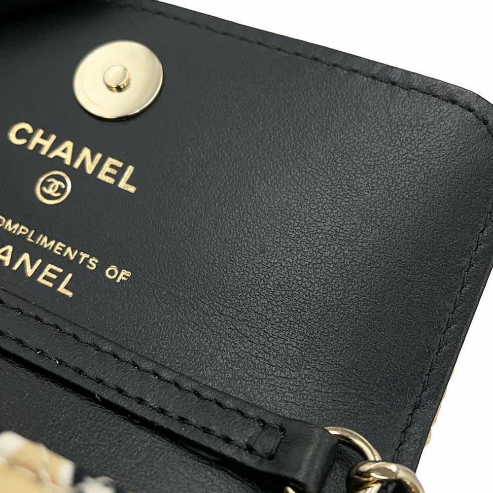 シャネル ノベルティ マトラッセ ココマーク イヤーエンドギフト チェッカーフラッグ プリント キャンバス ミニバッグ 非売品