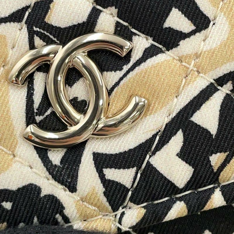 シャネル ノベルティ マトラッセ ココマーク イヤーエンドギフト チェッカーフラッグ プリント キャンバス ミニバッグ 非売品