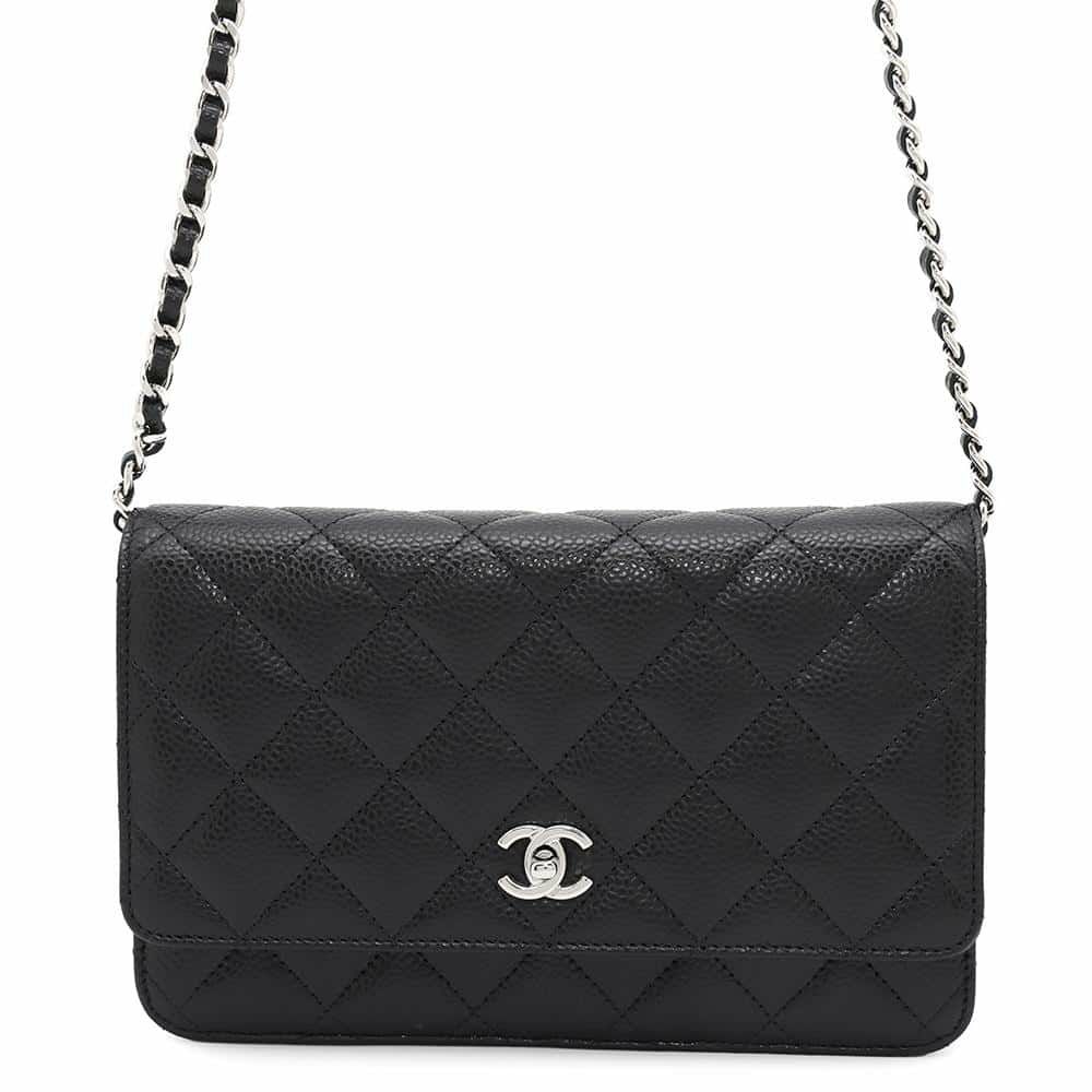 シャネル チェーンウォレット マトラッセ ココマーク キャビアスキン AP4241 CHANEL 財布 黒
