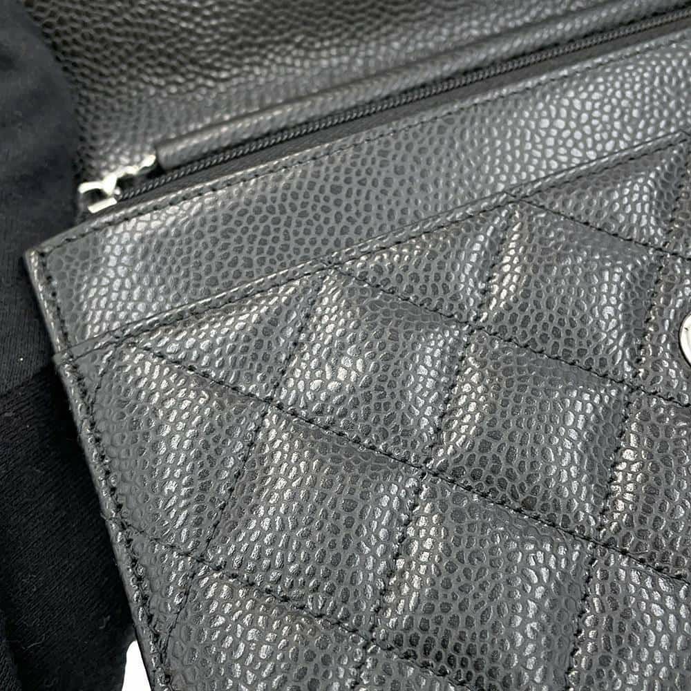 シャネル チェーンウォレット マトラッセ ココマーク キャビアスキン AP4241 CHANEL 財布 黒