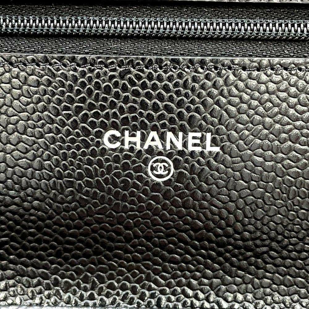 シャネル チェーンウォレット マトラッセ ココマーク キャビアスキン AP4241 CHANEL 財布 黒