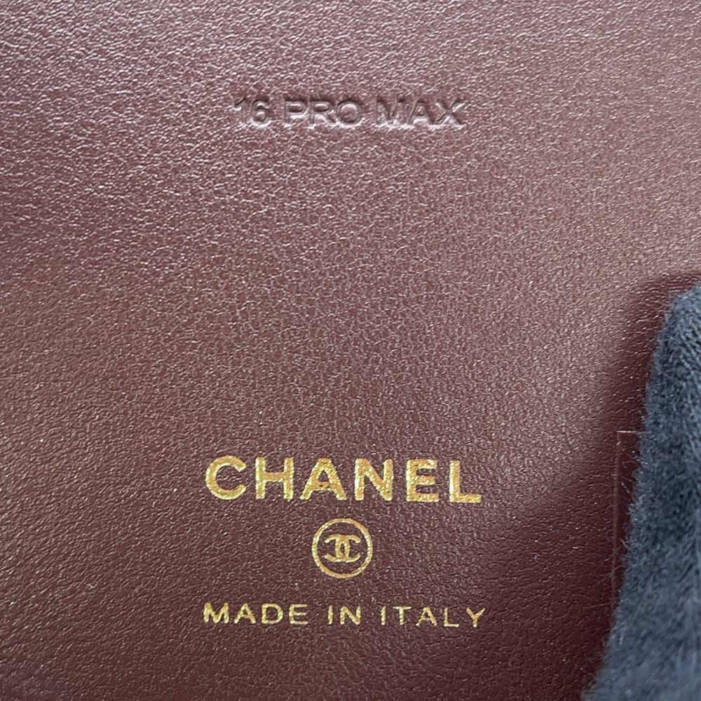 シャネル スマホケース iphone16 Pro MAX ケース マトラッセ ココマーク キャビアスキン AP4540 CHANEL チェーンショルダー 黒