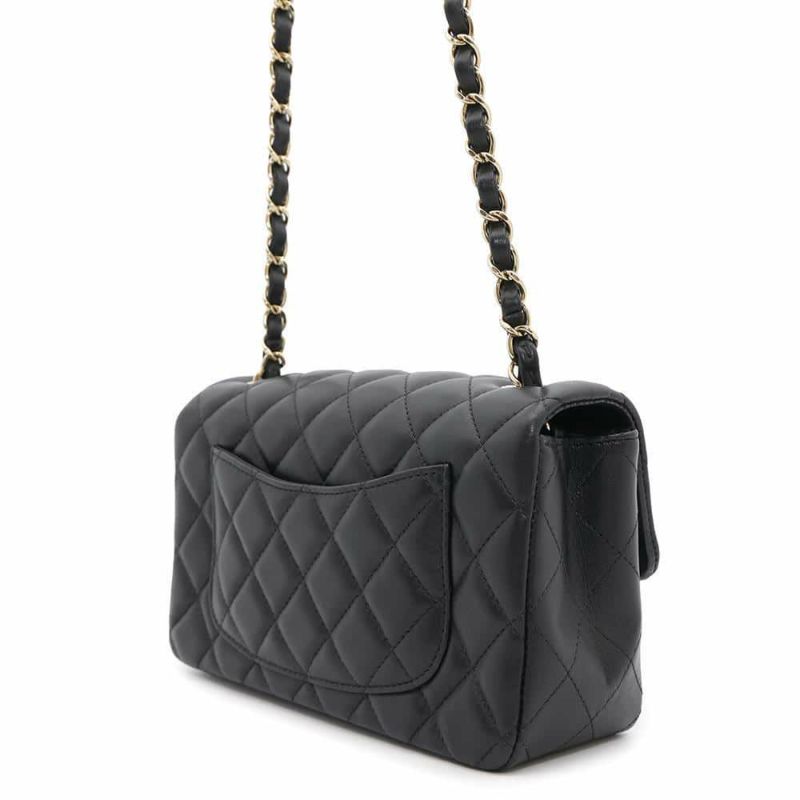 シャネル チェーンショルダーバッグ ミニ マトラッセ 20 ココマーク ラムスキン A69900 CHANEL 黒 フラップ