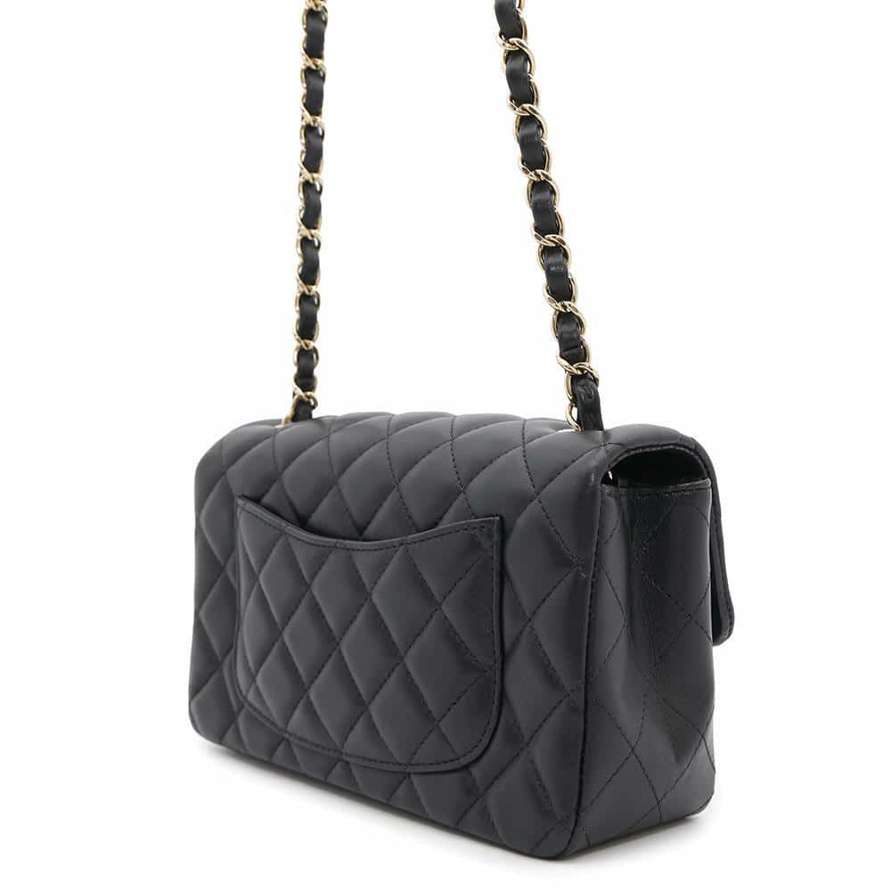 シャネル チェーンショルダーバッグ ミニ マトラッセ 20 ココマーク ラムスキン A69900 CHANEL 黒 フラップ