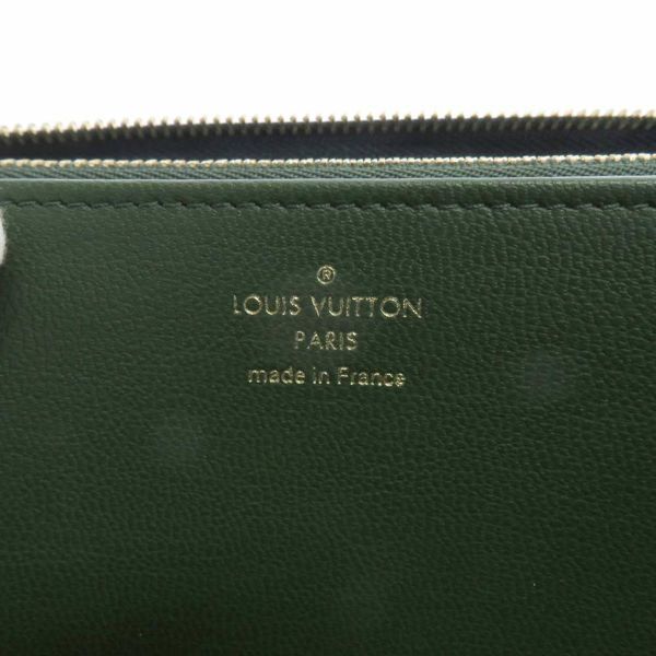 ルイヴィトン 長財布 ラムレザー ジッピー・ウォレット M82642 LOUIS VUITTON ネイビー/グリーン