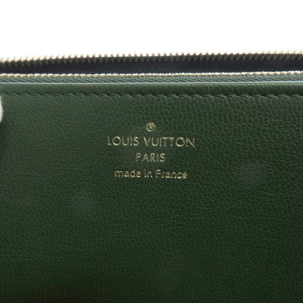 ルイヴィトン 長財布 ラムレザー ジッピー・ウォレット M82642 LOUIS VUITTON ネイビー/グリーン
