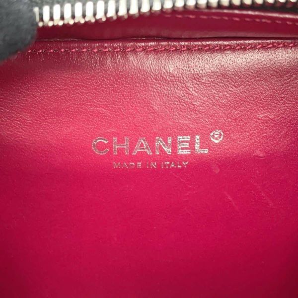 シャネル チェーンショルダーバッグ CCフィリグリー バニティバッグ キャビアスキン A93342 CHANEL 黒 白