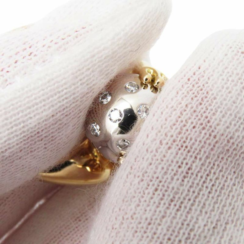 ブシュロン リング アニマルコレクション カエルモチーフ リング ダイヤ ツァボライト K18YG/K18WG リングサイズ51