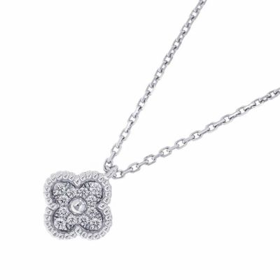 ヴァンクリ ネックレス スウィート アルハンブラ ペンダント ダイヤモンド 12P 0.08ct K18WGホワイトゴールド VCARO85900 安心保証