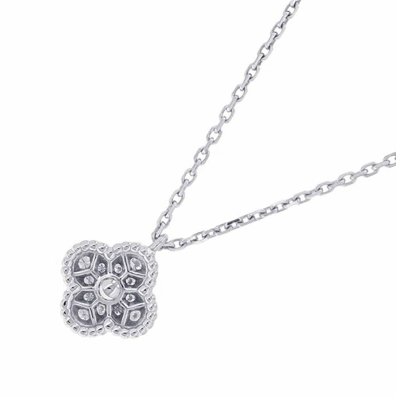 ヴァンクリ ネックレス スウィート アルハンブラ ペンダント ダイヤモンド 12P 0.08ct K18WGホワイトゴールド VCARO85900