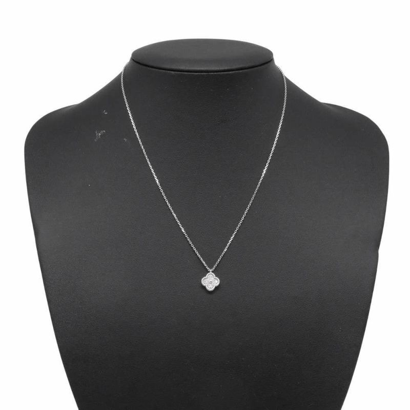 ヴァンクリ ネックレス スウィート アルハンブラ ペンダント ダイヤモンド 12P 0.08ct K18WGホワイトゴールド VCARO85900