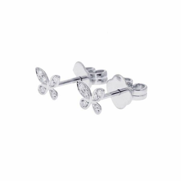 グラフ ピアス パヴェ バタフライ ダイヤモンド プティ スタッド ピアス ダイヤ 0.08ct K18WG RGE1563 GRAFF ジュエリー