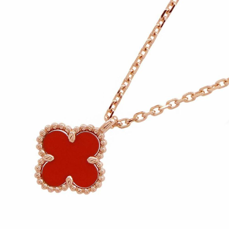 ヴァンクリーフ＆アーペル ネックレス スウィート アルハンブラ ペンダント カーネリアン K18PGピンクゴールド VCARN59M00