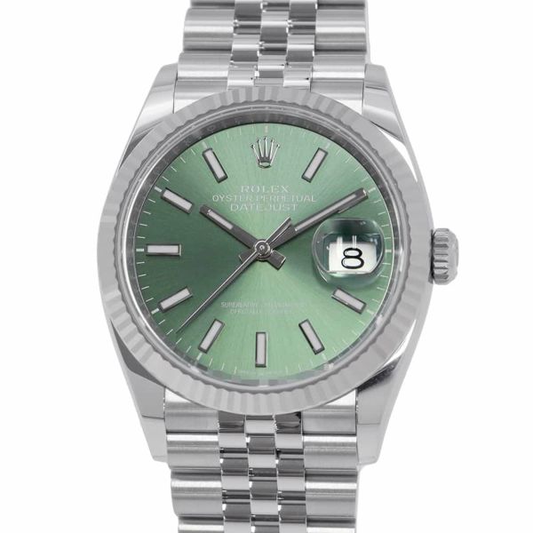 ロレックス デイトジャスト36 SS/K18WG ランダムシリアル ルーレット 126234 ROLEX 腕時計 ミントグリーン文字盤