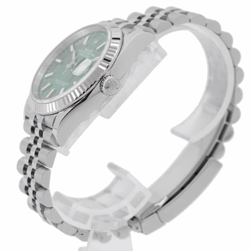 ロレックス デイトジャスト36 SS/K18WG ランダムシリアル ルーレット 126234 ROLEX 腕時計 ミントグリーン文字盤