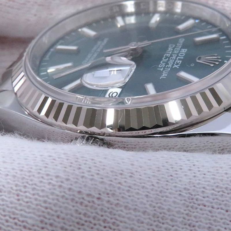 ロレックス デイトジャスト36 SS/K18WG ランダムシリアル ルーレット 126234 ROLEX 腕時計 ミントグリーン文字盤