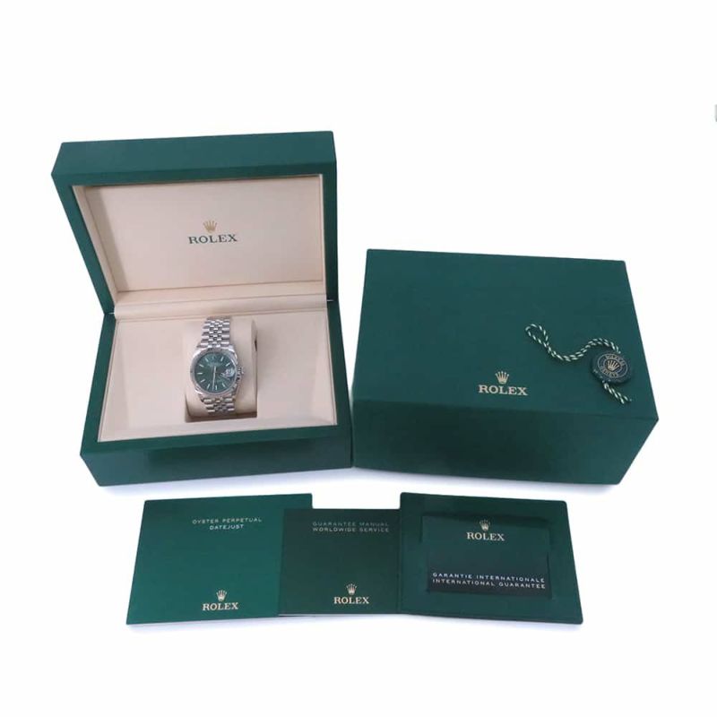 ロレックス デイトジャスト36 SS/K18WG ランダムシリアル ルーレット 126234 ROLEX 腕時計 ミントグリーン文字盤