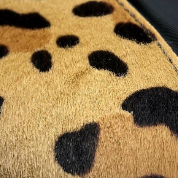 プラダ ハンドバッグ レオパード ナイロン ハラコ オーストリッチ 1BA004 PRADA バッグ 黒