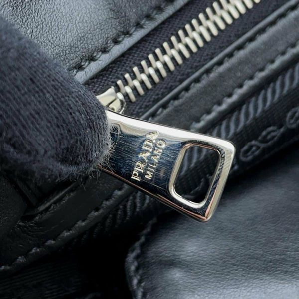 プラダ ハンドバッグ レオパード ナイロン ハラコ オーストリッチ 1BA004 PRADA バッグ 黒