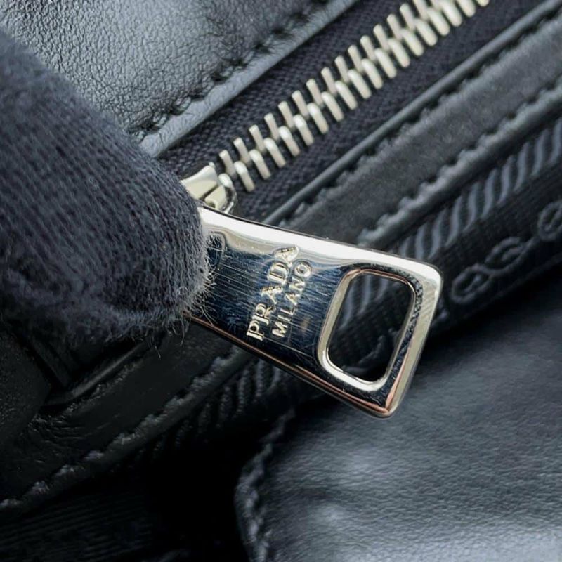 プラダ ハンドバッグ レオパード ナイロン ハラコ オーストリッチ 1BA004 PRADA バッグ 黒